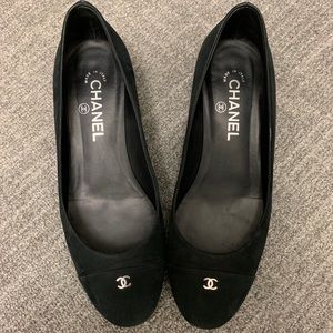 Chanel suede black flats - size 39